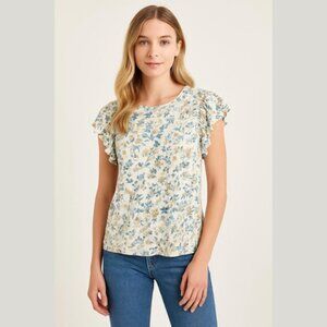 Daniel Rainn Bird Flutter Sleeve Blouse